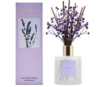 Cocorrína Premium Reed Diffuser Set with Preserved Baby's Breath & Cotton Stick Lavender Thyme | 6.76 Fl.oz Scent Diffuser for Bedroom Bathroom Home Décor