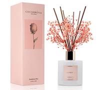 Cocorrína Premium Reed Diffuser Set with Preserved Baby's Breath & Cotton Stick Sandalwood Rose | 6.7oz Scent Fragrance Oil Diffuser for Bedroom Bathroom Home Décor