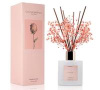 Cocorrína Premium Reed Diffuser Set with Preserved Baby's Breath & Cotton Stick Sandalwood Rose | 6.7oz Scent Fragrance Oil Diffuser for Bedroom Bathroom Home Décor