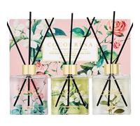 COCORRÍNA Reed Diffuser - 3 Pack/ 90ml with 24 Sticks Reed Diffuser for for House Bedroom Office Decor & Gifts Set (Pink Rose/Gardenia/Jasmine & Mint)