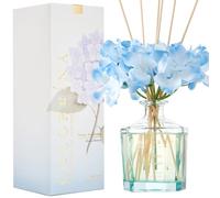 COCORRÍNA Reed Diffuser - Ocean Breeze 8.5oz Glass Flower Reed Diffuser with 8 Sticks, Home Fragrance for Bedroom Office Bathroom Decor