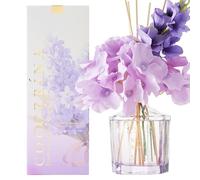 COCORRÍNA Violet Amber Reed Diffuser - 250ml Flower Diffuser Set with 8 Sticks, Home Fragrance for Bedroom, Office, Bathroom