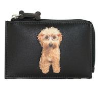 Cocos Glasses' Dog RFID Soft Leather Coin & Card Purse by Mala Leather - Maltipoo, Cavapoo, Cockapoo (Black)