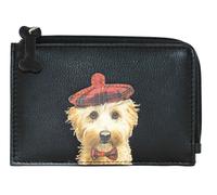 Coco's Hat Dog Coin and Card RFID Purse Mala leather Black One Size