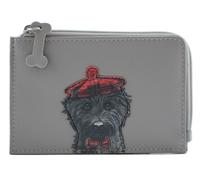 Coco's Hat Dog Coin and Card RFID Purse Mala leather Grey One Size