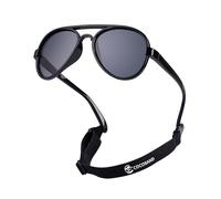 COCOSAND Baby Sunglasses with Strap Polarized Pilot UV400 for Infant Toddler Boys Girls Age 0-24 Months, Black