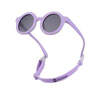 COCOSAND Baby Sunglasses with Strap Polarized UV Protection Flexible Frame with Soft Silicone Nose Pads for Toddler Infant Kids Girl Boy 0-24 Months, Purple with Grey Lens