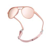 COCOSAND Toddler Sunglasses with Strap Polarized Flexible Pilot for Little Kids Boys Girls 2-6 Year Old, Pink