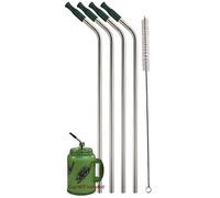 CocoStraw 4 Jumbo 14" Stainless Steel 100 oz Straw + 4 Silicone Tips Huge Super Long Drinking Wide Insulated Whirley Travel Mug Foam Truck Stop Cup (4 Jumbo Straws)