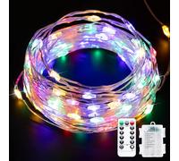 COCOSY Outdoor Christmas Lights Battery Powered, 20M 200 LEDs Xmas Tree String Lights, Waterproof with 8 Modes & Timer, Christmas Decorations for Gardens Balconies Bedrooms Gazebos-Multicolor