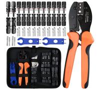 COCOSY Solar crimping tool set for 4-10 mm² solar plugs, 12 pairs of solar plugs, 2 wrenches, 1 carry bag - for the installation of solar systems on roofs, balconies, boats, motorhomes etc