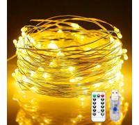 COCOSY String Lights USB, 20M 200 LEDs Christmas Tree Lights for Indoor & Outdoor Use, Waterproof with 8 Modes & Timer, Xmas Decorations for Gardens Balconies Bedrooms Gazebos-Warm White