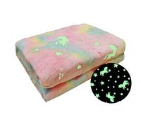 Cocotan Glow in The Dark Blanket for Boys Girls, Luminous Fleece Throw Blanket Super Soft Flannel Plush Kids Blanket for Bed Sofa Travel, Birthday Gifts for Children 50x60 InchRed