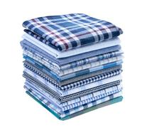 CoCoUSM Assorted Pack of Mens Classic Striped Border 100% Cotton Handkerchiefs White, Zw-plaid, 6 PCS