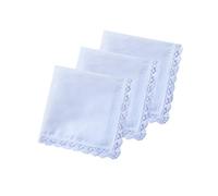 COCOUSM New Ladies White Cotton Handkerchiefs Crochet Lace Hanky -30cm, A-3pcs, One Size