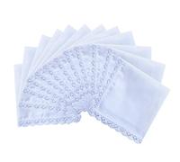 COCOUSM New Ladies White Cotton Handkerchiefs Crochet Lace Hanky -30cm, C-12pcs, One Size