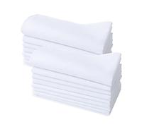 CoCoUSM Solid White Cotton Handkerchiefs for Wedding Party DIY Draw Gift Bulk, White, 6?PCS