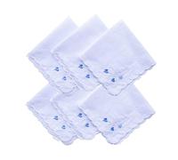 CoCoUSM Womens Handkerchiefs Lace Embroidered Cotton Handkerchiefs Bulk, White, 12 PCS