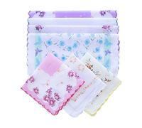 CoCoUSM Womens Vintage Floral Handkerchiefs Fabric Cotton Hankies, Multicolor, 25pcs