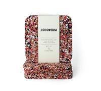 Cocowhoa Recycled Drink Coasters, Set of 4, Cork Coasters for Drinks, Made from Recycled Sandals, Colorful Drink Coaster, Coffee Table, Kitchen, and Bar, 100% Natural and Biodegradable (Red)