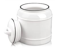 COCOYA 10cup/85oz Large Ceramics Jar with Lid, Big Food Storge Canister Porcelain Dry Food Container Kitchen Countertop Pantry Farmhouse Round Heavy Store Candy Bean Flour Snacks Cookie Cereal White