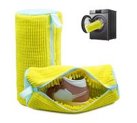 Cocoyeye Shoe Washing Machine Bag, Laundry Shoe Bag for Washer and Dryer, Reusable Zipper Plush Sneaker Washing Machine Bag for Shoes, Gym, Tennis, Sports Delicate Yellow 2 pc