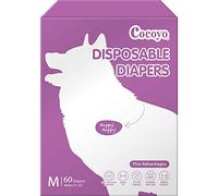 COCOYO Disposable Dog Diapers Female, Doggie Diapers Female,Puppy Diapers Female, Super Absorbent, Breathable, Wetness Indicator (Medium, 60)