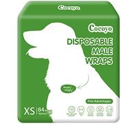 COCOYO Disposable Male Dog Wraps, 84 Count (XS)