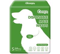 COCOYO Disposable Male Dog Wraps, Small Size, 84 Count, Super Absorbent, Breathable, Wetness Indicator