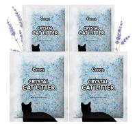 COCOYO Lavender-Scented Crystal Cat Litter I Silica Gel Cat Litter - 17.2 Lbs Value Pack (4.3 Lbs x 4)