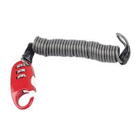 COCOYUEMA Bike Helmet Cable Lock Portable Universal Anti Theft Password Lock for Motorcycle (Red)