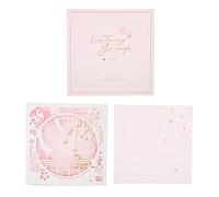 COCOYUEMA Greeting Cards, Elegant Hollow Cover 4 Styles, Special-Shaped Carving Pattern, 2-Fold 3-Pages Design with Silver Inner Sheet and Envelope, for Various Gift Boxes, Suitabl (Kasuga Suzuzakura)