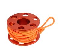 COCOYUEMA Scuba Diving Finger Reel Aluminum Alloy Mini Finger Spool Reel Pendant with Glow in The Dark Nylon Guide Line for Underwater Cave Diving (Orange)