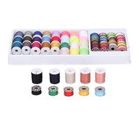 COCOYUEMA Sewing Machine Bobbins, for Brother Singer, 28 Threaded Metal Bobbins with 32 Color Spools, Sewing Kit Accessories for Beginners Adults