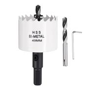 CoCud 1-15/16" 49mm Hole Saw Bi-Metal Hole Cutter W/ 2pcs Drill Bit White