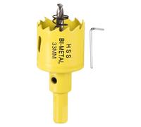 CoCud 1-5/16"(33mm) Hole Saw, M42 Bi-Metal Hex Shank Hole Cutters Drill Bit with Spring - Cutting Tool for Thick Metal Board Alloy Steel Plate. Yellow