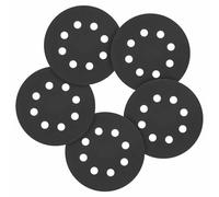 CoCud 110 Pcs 125 mm Sanding Disc 1200 Grit 8 Hole Round Hook and Loop Sandpapers for Metal Wood Automotive Boat Building Grinding and Polishing, Black