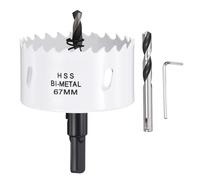 CoCud 2-5/8" 67mm Hole Saw Bi-Metal Hole Cutter W/ 2pcs Drill Bit White