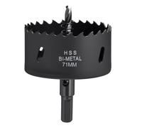 CoCud 2-51/64" 71mm Hole Saw M42 Bi-Metal Hole Cutter for Metal Black