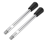 CoCud 2-Pack Crank Handle M12 Male Thread 210mm, Silver/Black Chrome-Plated|Revolving Long Arm Clamping Handle Handwheel Knob for Lathe Machinery Industrial Workshop Fixtures
