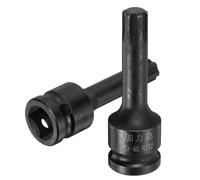 CoCud 2Pcs 12mm Impact Bit Socket 1/2" Drive RT12 Spline Hex Bit Socket | 78mm/3.07" Length CR-MO Steel Metric Hex Screwdriver Adapter for Fastening Screws Ratchet Wrench Head Drill