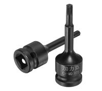 CoCud 2Pcs 6mm Impact Ribe Bit Socket 1/2" Drive RT6 Spline Hex Bit Socket | 78mm/3.07" Length CR-MO Steel Metric Hex Screwdriver Adapter for Fastening Screws Ratchet Wrench Head Drill