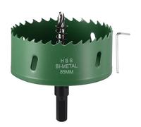 CoCud 3-11/32"(85mm) Hole Saw, M42 Bi-Metal Hex Shank Hole Cutters Drill Bit with Spring - Cutting Tool for Thick Metal Board Alloy Steel Plate. Green