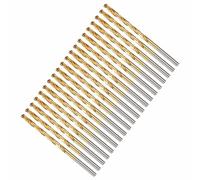 CoCud 3.2mm Drill Bit, 1/8" Cutting Diameter, 4341 HSS Jobber Bits TiN Coated 135° Cutting Angle - (Applications: for Drilling Soft Metal Plastic Wood), 20-Pieces