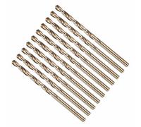 CoCud 3.3mm Drill Bit, #30 Cutting Diameter, 4341 HSS Number Jobber Bits Gold Finish 135° Cutting Angle - (Applications: for Drilling Soft Metal Plastic Wood), 10-Pieces