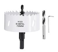 CoCud 3-7/64" 79mm Hole Saw Bi-Metal Hole Cutter W/ 2pcs Drill Bit White