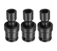 CoCud 3/8" Drive Impact Swivel Socket 11mm Universal Joint Socket 3Pcs | CR-MO Steel 6-Point Joint Adapter Wobble,Application: For Automotive Repair,Mechanical Maintenance,Home Garage