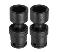 CoCud 3/8" Drive Impact Swivel Socket 18mm Universal Joint Socket 2Pcs | CR-MO Steel 6-Point Joint Adapter Wobble,Application: For Automotive Repair,Mechanical Maintenance,Home Garage