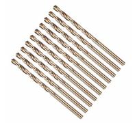 CoCud 3mm Drill Bit, #31 Cutting Diameter, 4341 HSS Number Jobber Bits Gold Finish 135° Cutting Angle - (Applications: for Drilling Soft Metal Plastic Wood), 10-Pieces