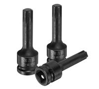 CoCud 3Pcs 12mm Impact Bit Socket 1/2" Drive RT12 Spline Hex Bit Socket | 78mm/3.07" Length CR-MO Steel Metric Hex Screwdriver Adapter for Fastening Screws Ratchet Wrench Head Drill